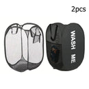 Cesto de Roupas de Rede Preto