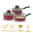 Kit 2 Panelas e 1 Frigideira Antiaderentes